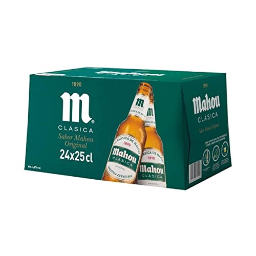 Bier Mahou Clásica 24x25cl (Box 24 Flaschen) von Mahou