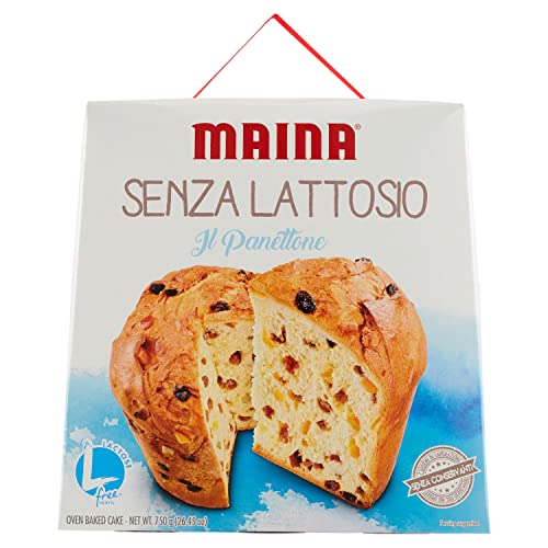 KLASSISCHE MAINA PANETTONE OHNE LAKTOSE 750 GR MIT SULTANIN-TRAUBEN UND WEIHNACHTSKANDIEDEN von Maina