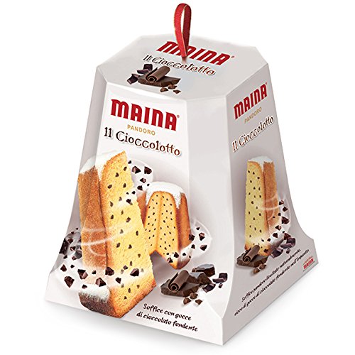 Maina Pandoro Il Cioccolotto con gocce di cioccolato Natürlich gesäuertes gebackenes Süßwarenprodukt mit dunklen Schokoladentropfen 750g von Maina