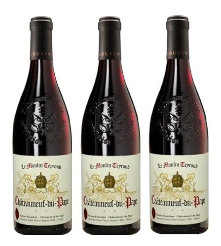 3x 0,75l - 2022er - Maison Bouachon - Le Moulin Teyroud - Châteauneuf-du-Pape A.O.P. - Rhône - Frankreich - Rotwein trocken von Maison Bouachon