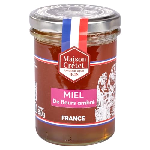 Maison Crétet | Honig aus Frankreich, Bernstein | nicht pasteurisierter Honig | 100 % natürlich | Glastopf 250 g von Maison Crétet