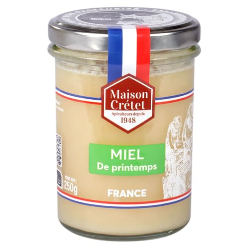 Maison Crétet | Honig aus Frankreich, frühlingshonig, nicht pasteurisiert, 100 % natürlich, Glas 250 g von Maison Crétet