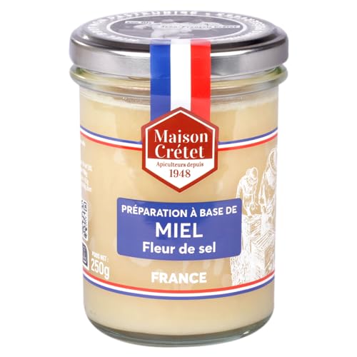 Maison Crétet | Honig aus Frankreich und Salzblüte | nicht pasteurisierter Honig | 100 % natürlich | Glastopf 250 g von Maison Crétet