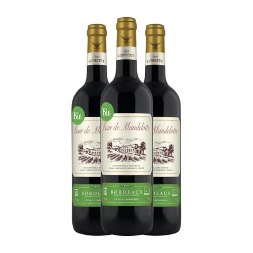 Ginestet Cour de Mandelotte Bordeaux 75 cl Sin Alcohol Weißwein (Karton mit 3 Flaschen von 75 cl) von Maison Ginestet