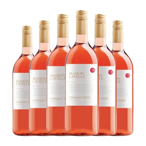 Maison Lavelle Rosé Cinsault Vin de Pays d'Oc 1 L Rosé-Wein (Karton mit 6 Flaschen von 1 L) von Maison Lavelle