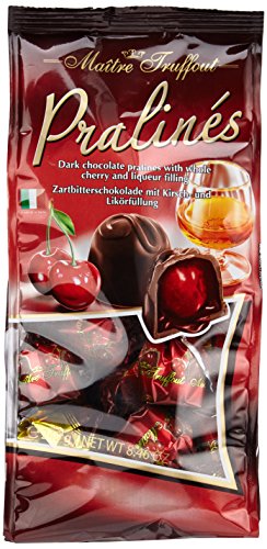 Maître Truffout Pralinen Zartbitterschokolade mit Kirsch und Likör 4% vol., 12er Pack (12 x 240 g) von Maître Truffout