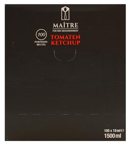 Maitre Maître Tomaten Ketchup Portionsbeutel, 100er Pack (100 x 15ml) von Maitre