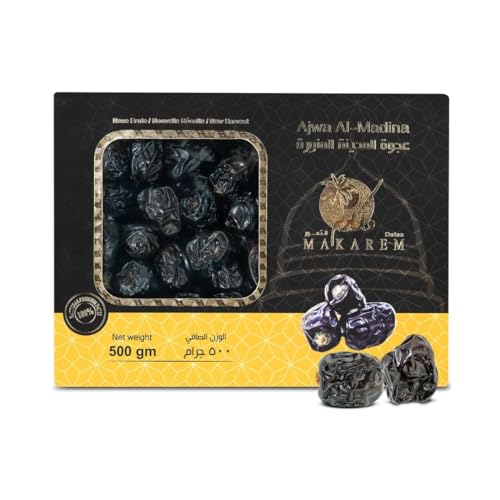 Makarem® Ajwa Datteln Premium aus Medina 2Kg | 100% frische Ernte | Propheten Datteln | OHNE Zusatzstoffe von Makarem Dates