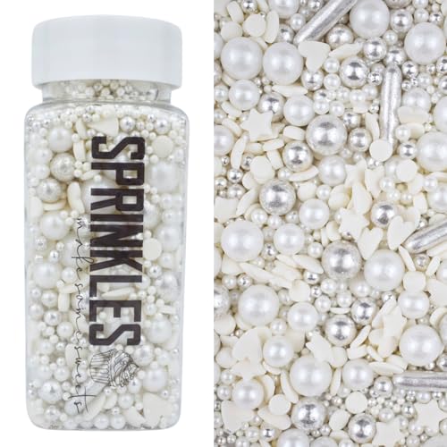 MakeSomeSweets WHITE BRIDE Sprinkles - Elegante, vegane essbare Dekorationen, 100g von MakeSomeSweets