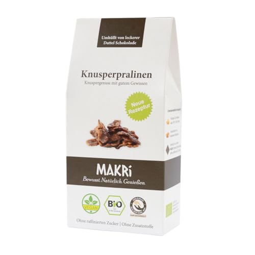 MAKRi® BIO Knusperpralinen - Schoko Krossies ohne raffinierten Zucker, Mit Dattel Schokolade, Vegan & Fair gehandelt (1 Stk.) von Makri