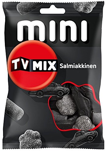 Malaco TV-Mix, Salmiakkinen – Original – Schwedisch – Salmiak – Salmiak – salzige Lakritz – Weingummis – Süßigkeiten – 2 Beutel à 110 g von Malaco