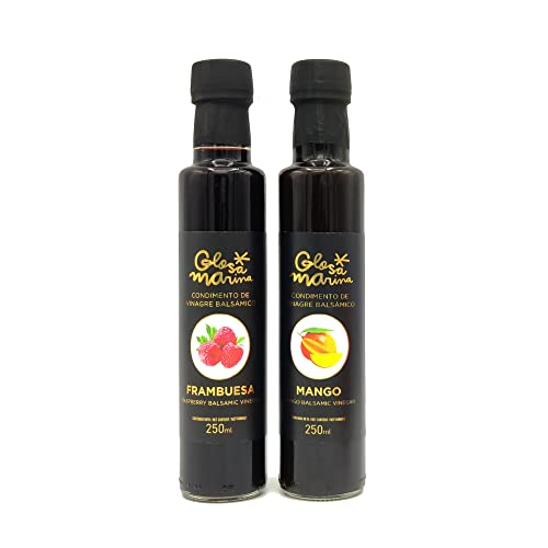 Mallorca Gusto GLOSA MARINA 2er Paket Balsamico Gourmet Essig Himbeere & Mango Condimento de Vinagre Frambuesa (2 x 250ml) von Mallorca Gusto