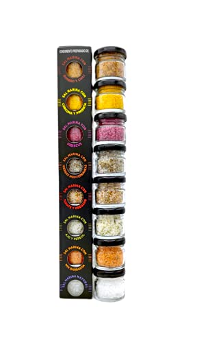 TERRAMAR MALLORCA - Gourmet Salze BLACK EDITION, Meersalz Geschenke aus Mallorca das ideale Gewürze Geschenkset Salzset (8x25g) von TERRAMAR MALLORCA