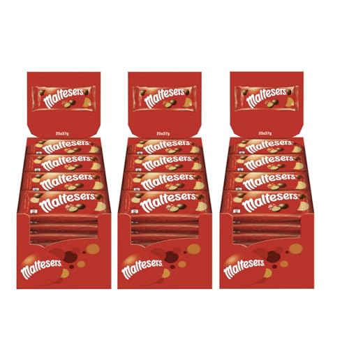 MALTESERS 3x 25x37g Schokokugeln Malzfüllung mit Milchschokoladenüberzug Schokolade von Maltesers