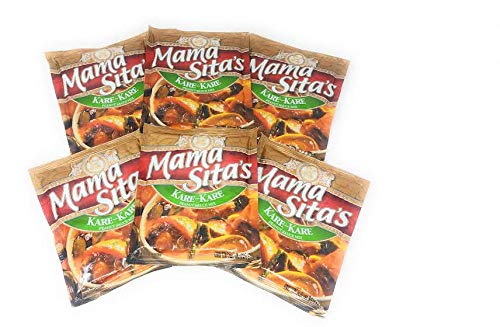 Mama Sita's Gemischte Gewürze, Marinaden, Saucen und Gewürze, 6 Packungen (Kare-Kare Erdnusssaucenmischung) von Mama Sita's