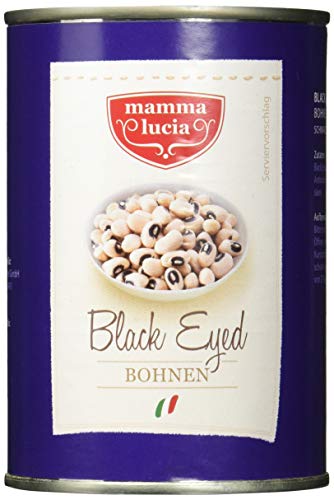 mamma lucia Black Eyed Bohnen - Schwarzaugenbohnen, 12er Pack (12 x 425 ml) von Mamma Lucia