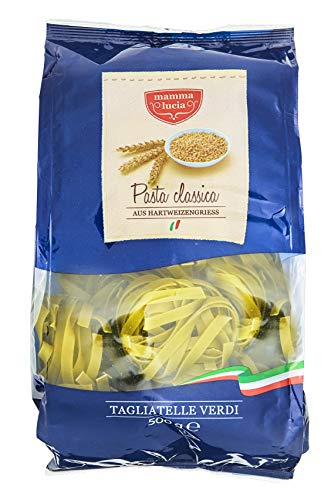 mamma lucia Pasta Tagliatelle verdi - Bandnudelnester mit Spinat, 8er Pack (8 x 500 g) von Mamma Lucia