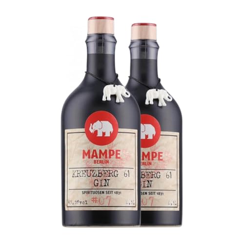 Gin Mampe Berlin Kreuzberg 61 Gin Medium Flasche 50 cl (Karton mit 2 Medium Flasche von 50 cl) von Mampe Berlin