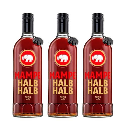 3-er Set: Mampe Halb+Halb | Feiner Bitterlikör - mit Tradition aus Kräutern und Bitterorangen | Berlins älteste Spirituosenmanufaktur – Tradition seit über 190 Jahren | 3 x 0.7 Liter | 31% Vol. von Mampe