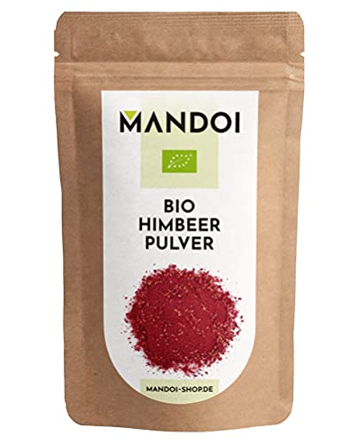Mandoi BIO Himbeer Pulver, 40 g, 100% reine Himbeeren Raspberry powder gefriergetrocknet ohne Zusätze von Mandoi