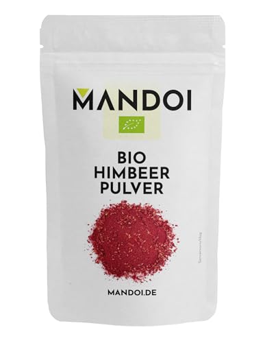 Mandoi BIO Himbeer Pulver, 40 g, 100% reine Himbeeren Raspberry powder gefriergetrocknet ohne Zusätze von Mandoi