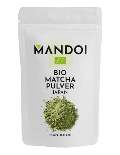 Mandoi BIO Matcha Pulver Japan. 50g. Feines Matchapulver aus nachhaltigem Anbau. Grüntee rein und natürlich von Mandoi