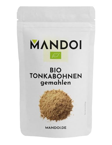 Mandoi BIO Tonkabohne gemahlen 50g, feinstes Tonka Bohnen Pulver aus Brasilien zum Backen von Mandoi