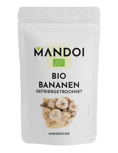 Mandoi Bio Gefriergetrocknete Banane, 100g Raja Bandung - 100% Natur, ohne Zusätze - Knuspriger Snack, biologischer Anbau von Mandoi