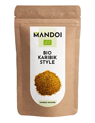 Mandoi BIO Karibik Style Gewürzmischung, 50g Geflügel Rub Grillgewürz aus ökologischer Landwirtschaft für BBQ, ideal Hähnchen oder Marinade Kontrollstelle DE-ÖKÖ-005 von Mandoi