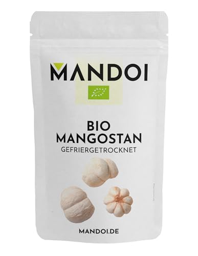 Mandoi Bio Mangostan 100g, Gefriergetrocknet - Trockenfrucht - Exotischer und Nährstoffreicher Snack. Organic Mangosteen von Mandoi