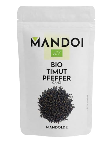 Mandoi Bio Timut Pfeffer ganz, 100g, ökologisch angebaut in Nepal, fruchtige Szechuan-Pfeffer Alternative von Mandoi