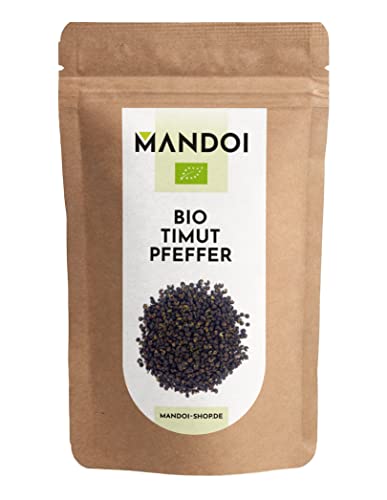 Mandoi Bio Timut Pfeffer ganz, 250g, ökologisch angebaut in Nepal, fruchtige Szechuan-Pfeffer Alternative von Mandoi