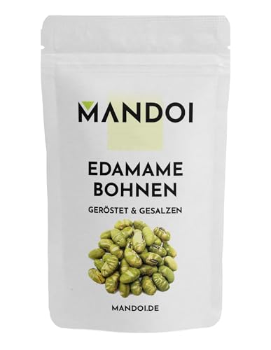 Mandoi Edamame Bohnen 500g, geröstet und leicht gesalzen, 43% Protein, leckerer Snack auch als Topping für Mahlzeiten, vegan von Mandoi