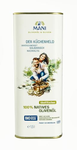 MANI, 100% natives Olivenöl, bio 12 x 1.50 l von Mani Bläuel