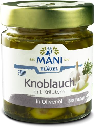 MANI Knoblauch in Olivenöl mit Kräutern, bio 2 x 185 gr von Mani Bläuel