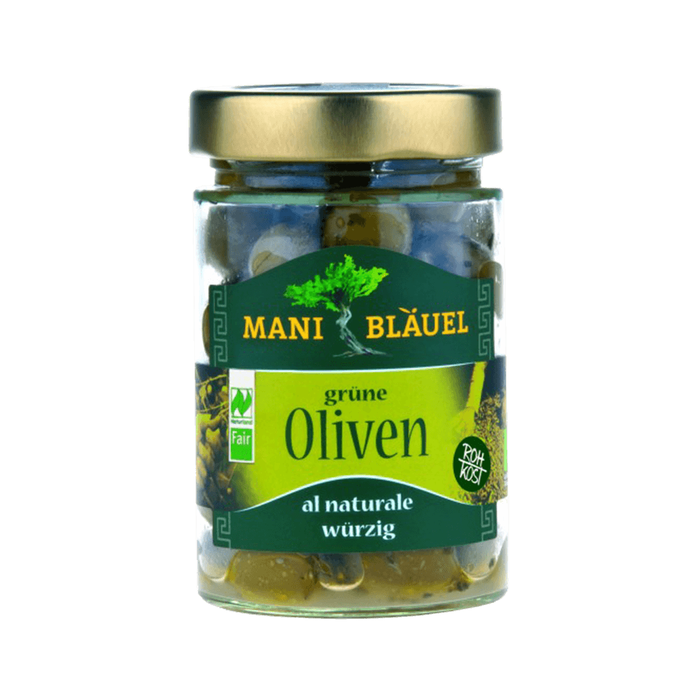 Bio Grüne Oliven al Naturale von Mani