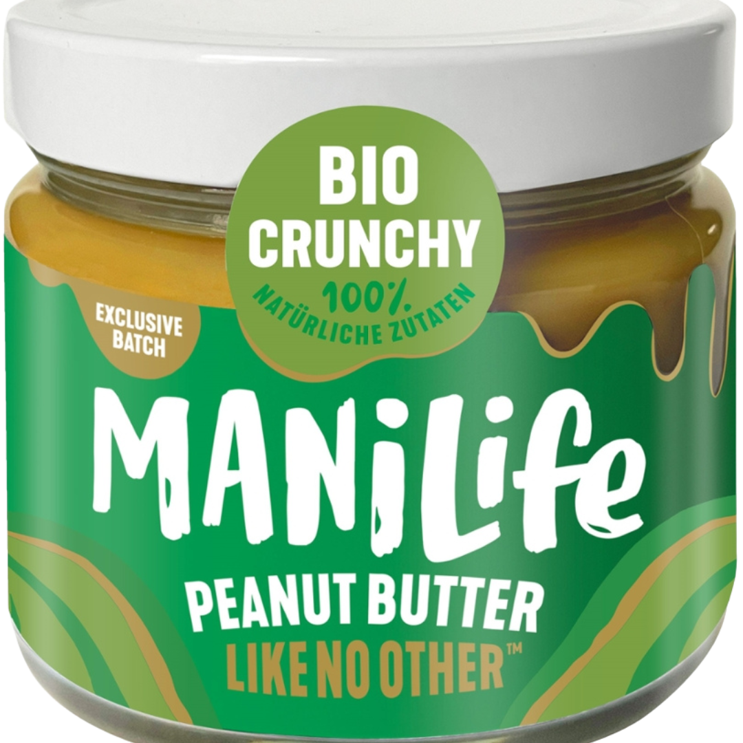 Bio Erdnussbutter mit Erdnussstückchen von ManiLife