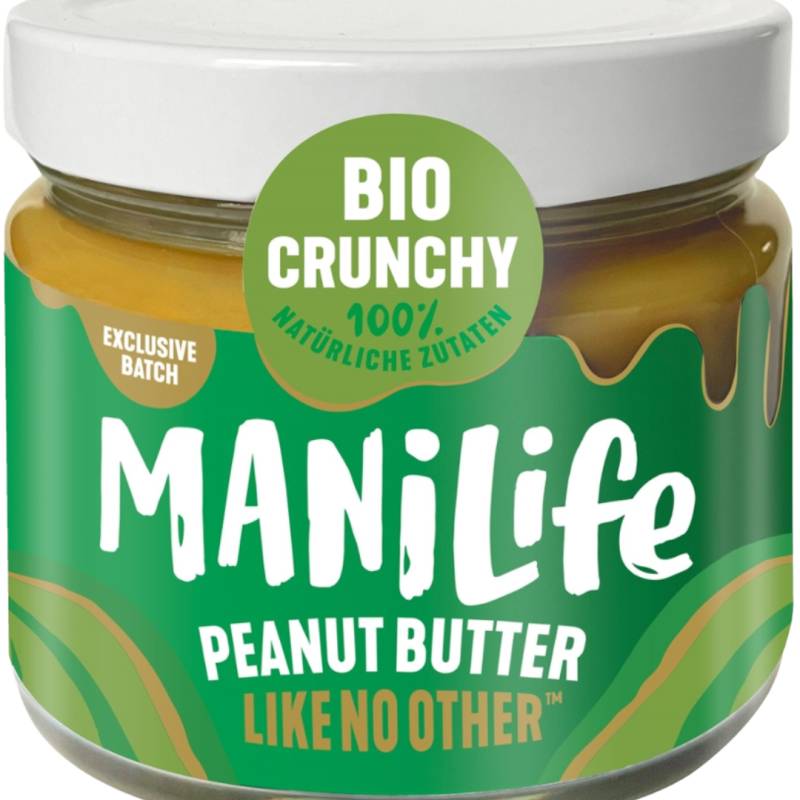 Bio Erdnussbutter mit Erdnussstückchen von ManiLife