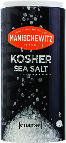 Manischewitz Premium Koscheres Salz, grobes Meersalz, 453.6 g (0.5 kg) Easy Pour Canister, Produkt aus Italien, reines mediterranes Meersalz Die perfekte Salzmühle Nachfüllung! von Manischewitz