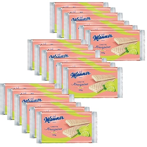 Manner Knuspino knusprige Waffeln mit Limettencreme 110g 18er Pack von Manner WIEN