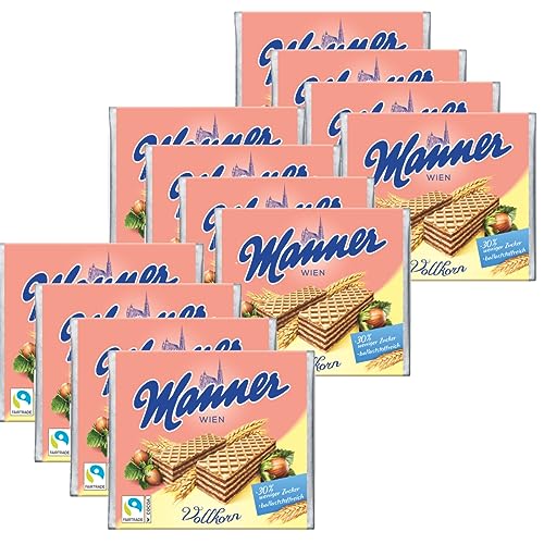 Manner knusprige Vollkorn Waffeln mit Halsenusscreme 75g 12er Pack von Manner WIEN