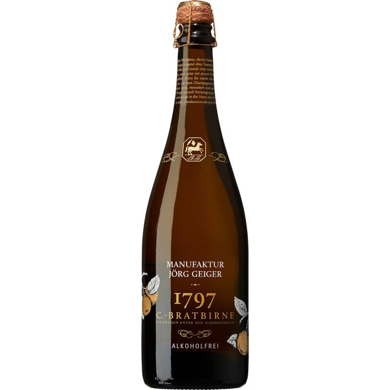 Champagner Bratbirne alkoholfrei, alkoholfreier Birnenschaumwein, Württemberg, Food von Manufaktur Jörg Geiger GmbH, Reichenbacher Straße 2, D- 73114 Schlat