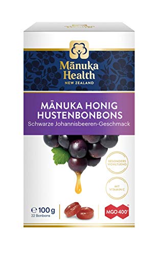 Manuka Health - Manuka Honig MGO 400 + Schwarze Johannisbeere Lutschbonbons 100 g - 100% Pur aus Neuseeland mit zertifiziertem Methylglyoxal Gehalt und Vitamin C Bonbons von Manuka Health