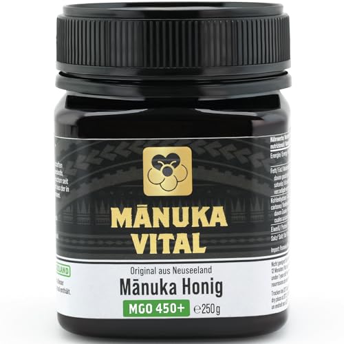 Manuka Vital MGO 450+ (250g) - Laborgeprüfter & Zertifizierter Manuka Honig 450 + | Original aus Neuseeland | Manuka 450 statt nur Manuka 400 von Manuka Vital