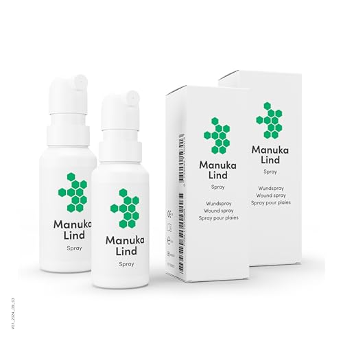 ManukaLind Wundheilspray mit antibakteriellem Manuka-Honig (MGO 514+), für alle Phasen der Wundheilung, viele Wundarten und Hautirritationen, Fördert die Heilung schwerwiegender Wunden, 2 x 30ml von ManukaLind