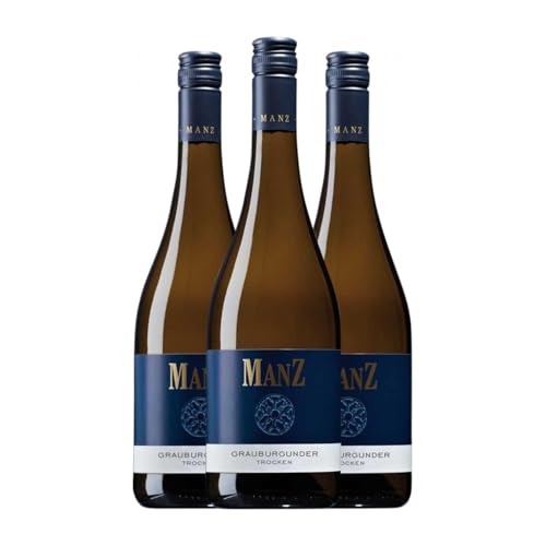 Manz Grauburgunder Rheinhessen 75 cl Weißwein (Karton mit 3 Flaschen von 75 cl) von Manz