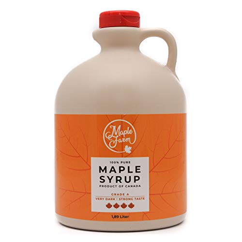 MapleFarm - Reiner kanadischer Ahornsirup Very Dark, Klasse A, Sehr Dunkel - Kräftiger Geschmack - Karaffe 1,89 l (1er Pack) - maple syrup - Ahornsaft von MapleFarm