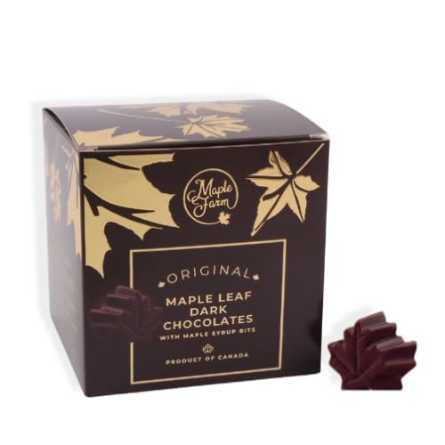 MapleFarm - Dunkle Ahornblätter-Schokoladen mit Ahornsirup - Maple leaf dark chocolates - 108g von MapleFarm