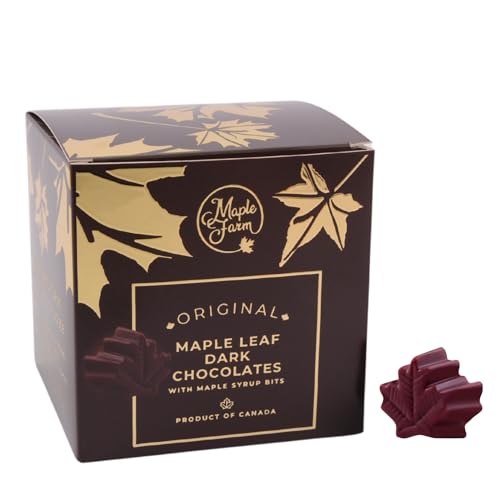 MapleFarm - Dunkle Ahornblätter-Schokoladen mit Ahornsirup - Maple leaf dark chocolates - 108g von MapleFarm