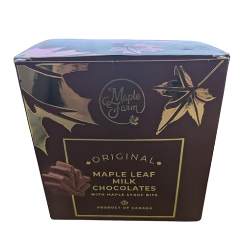 MapleFarm - Milchschokoladen in Ahornblattform mit Ahornsirup - Maple leaf milk chocolates - 108g von MapleFarm